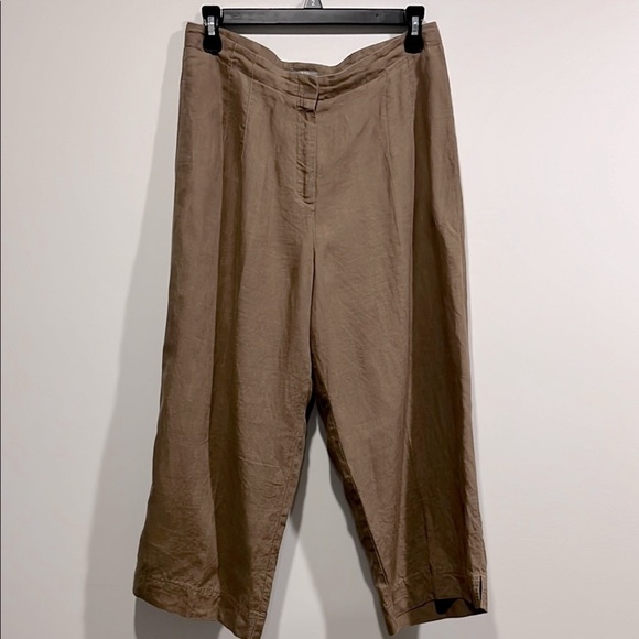 J. Jill Pants - J jill linen brown pants soft neutral size 10p